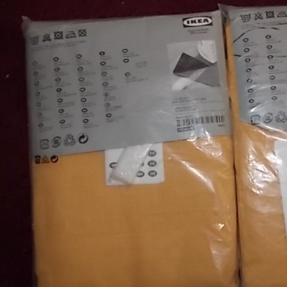 NEW IKEA AINA 2 Golden Yellow 57" x 98" 100% Linen Curtain Panels DISCONTINUED - Picture 4 of 9